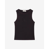 Black Flower Tank Top