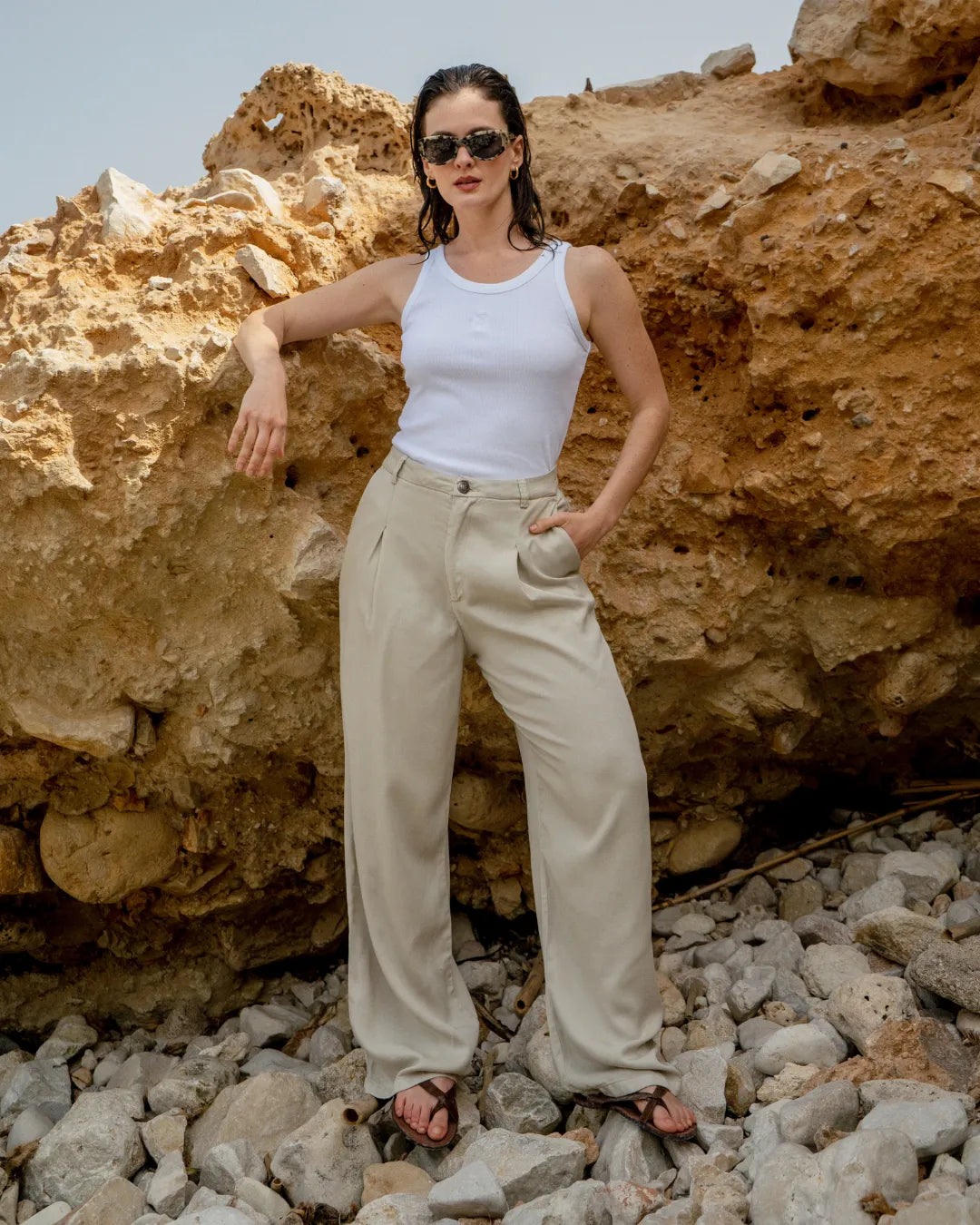 pantalones algodón orgánico mujer