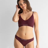 Conjunto Burdeos: Bralette Clásico + Braguita Clásica
