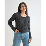 Doppelte schwarze Strickjacke