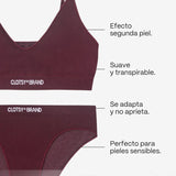 Conjunto Burdeos: Bralette Clásico + Braguita Clásica