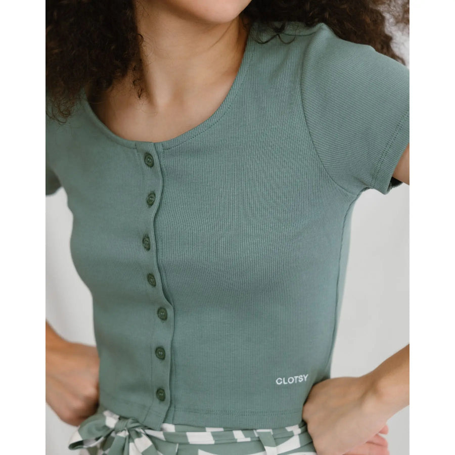 Camiseta manga corta verde