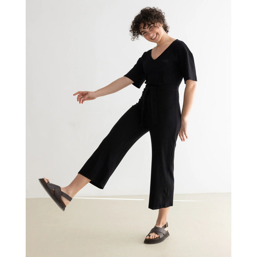 Black Ribbed Jumpsuit 