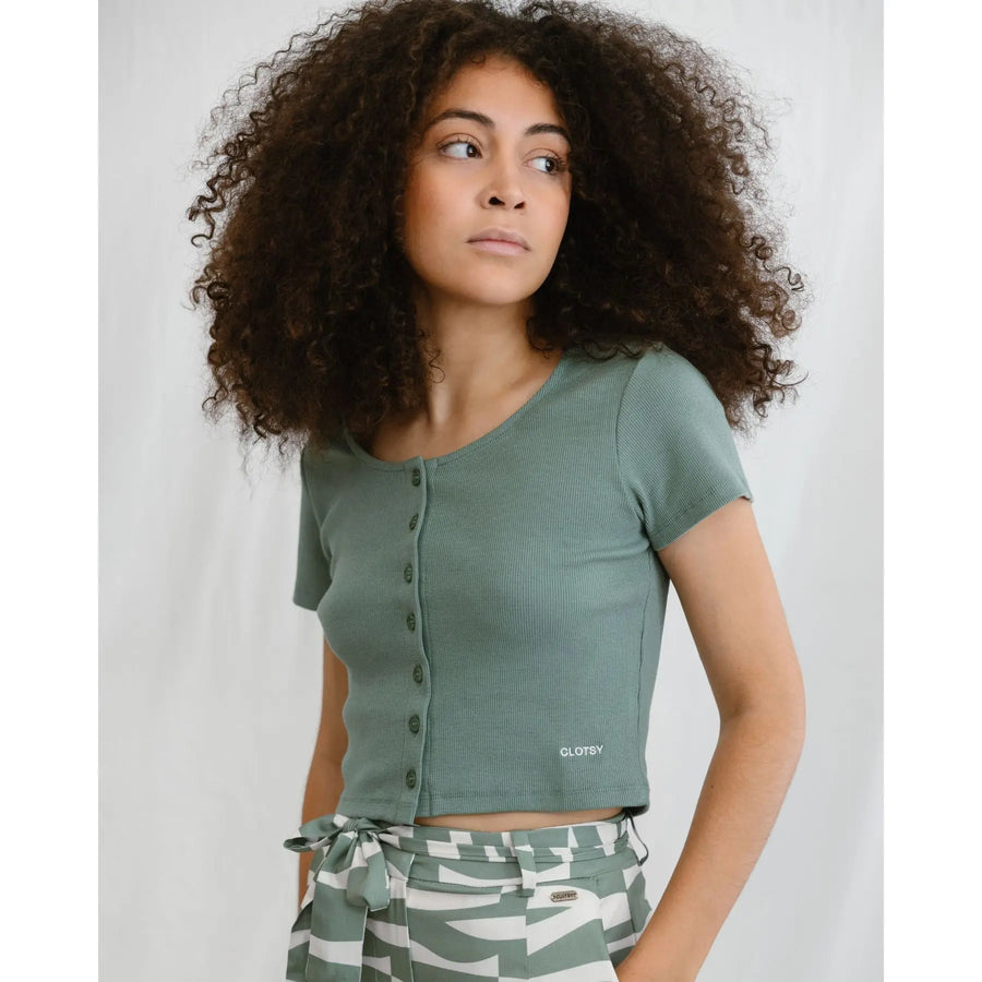 Camiseta manga corta verde