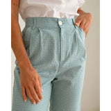Pantalón Vichy Aguamarina