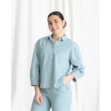 Camisa Vichy Aguamarina