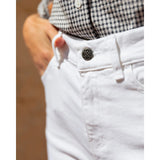 Weiße Twill-Shorts