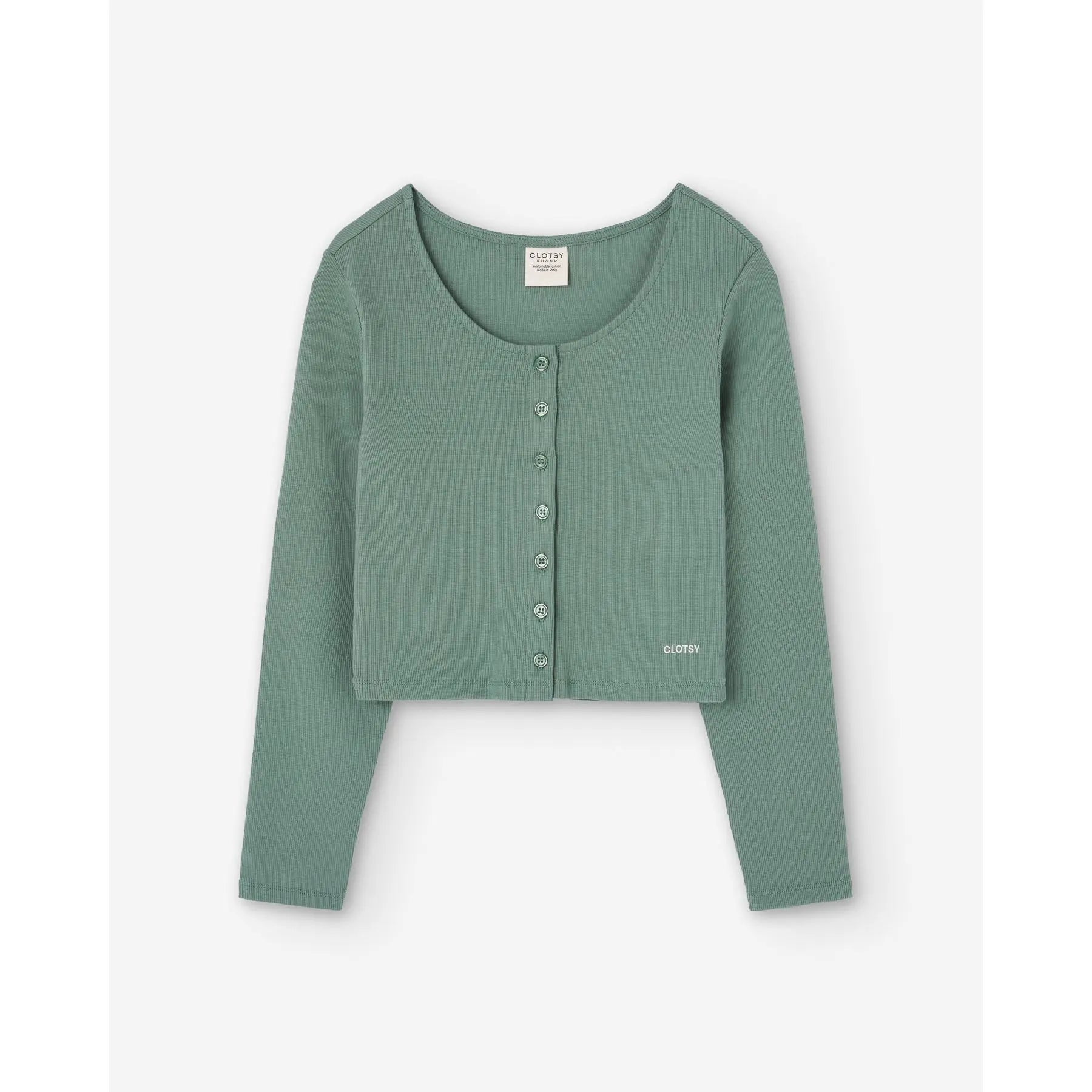 Green long-sleeved t-shirt