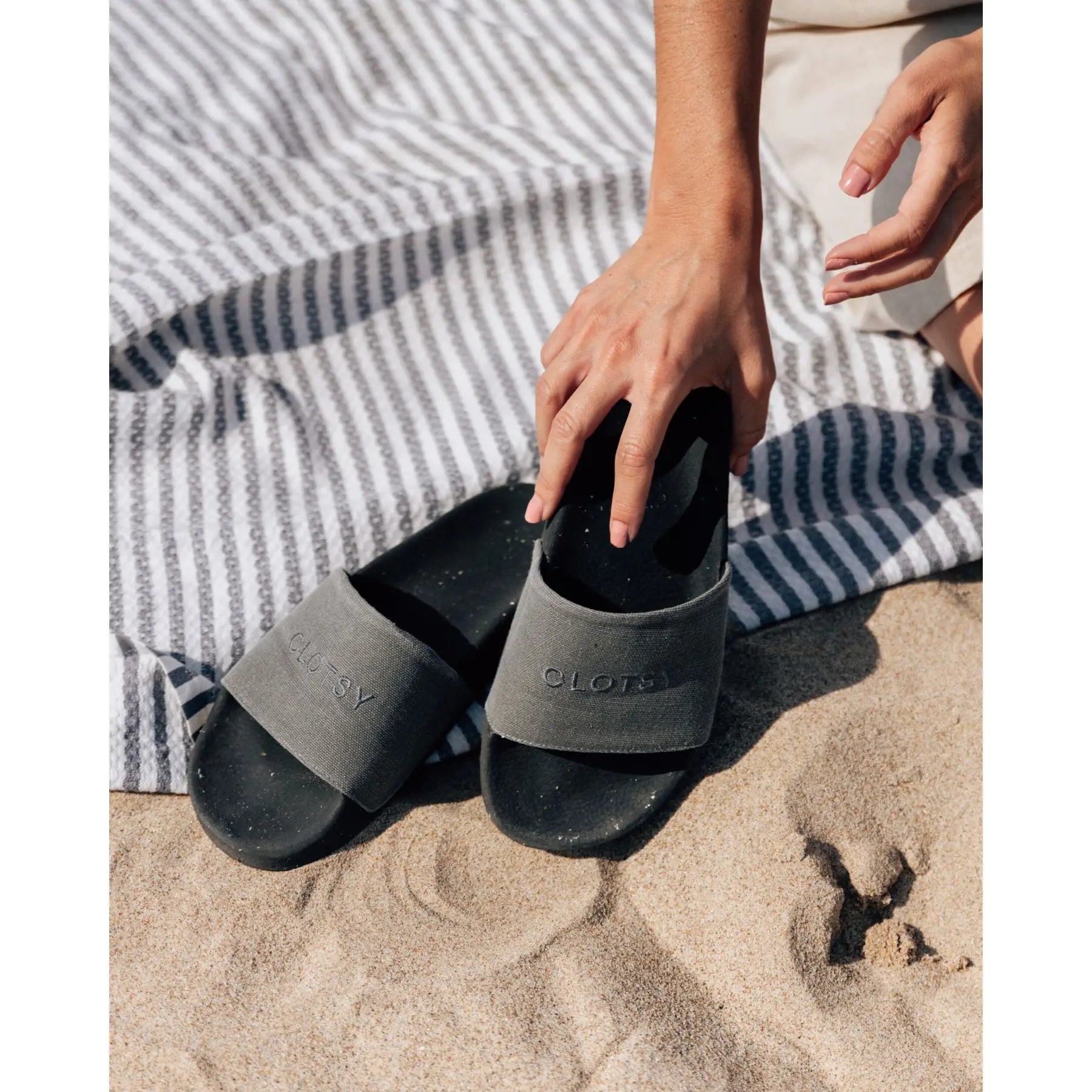 Gray Recycled Flip Flops