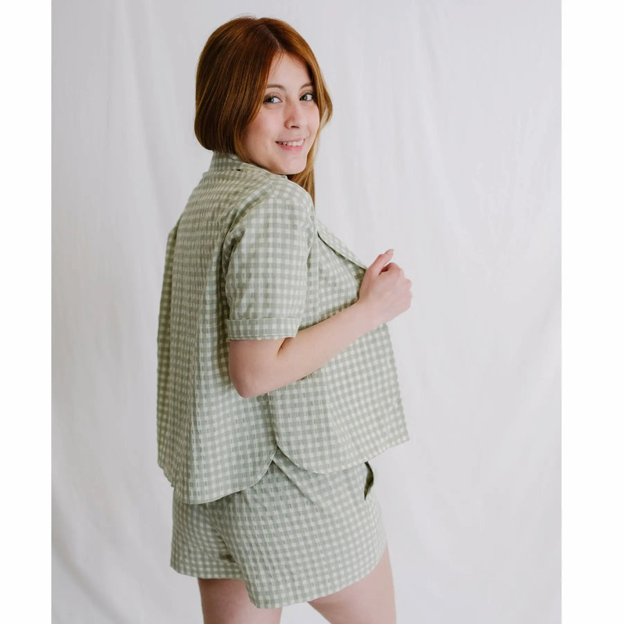 Elba Vichy Shorts Green
