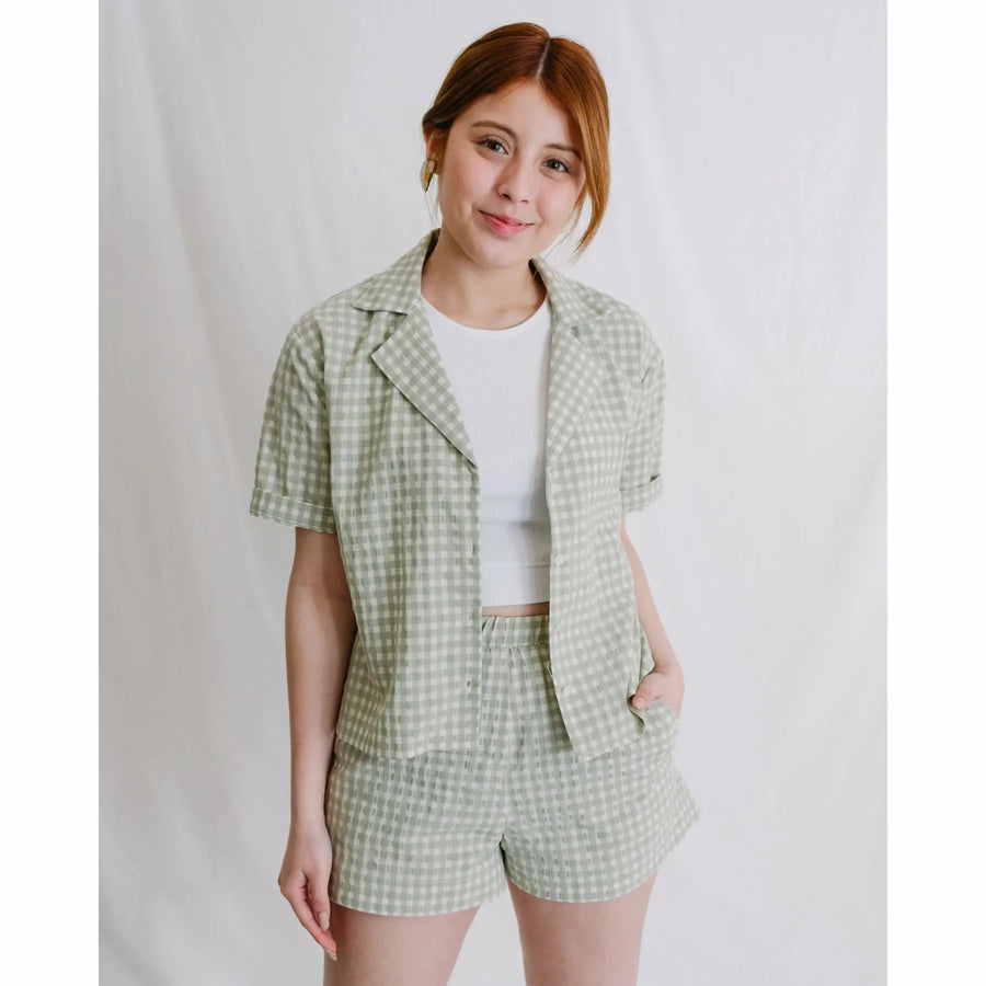 Elba Vichy Shorts Green